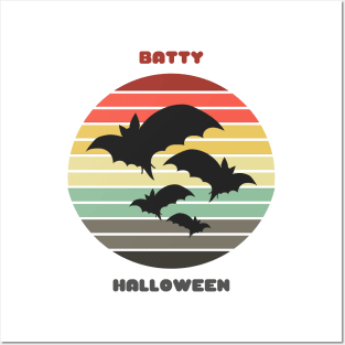 Sunset Bats / Batty Halloween Posters and Art